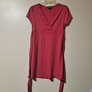 Red V-Neck Wrap Dress